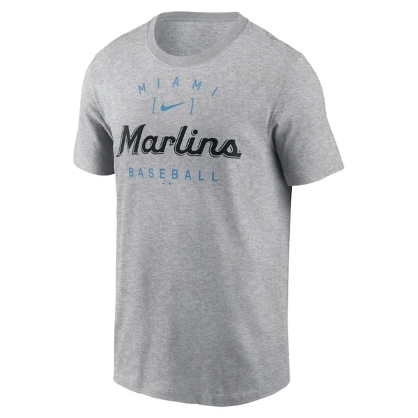 Miami marlins nike home team athletic arch t shirt Heather gray M