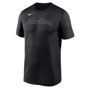 Miami marlins nike wordmark legend performance big tall t shirt Black 3XT