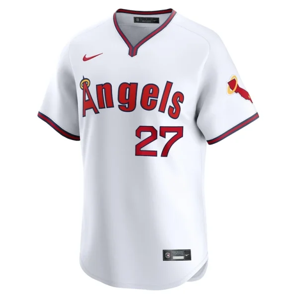 Mike trout los angeles angels nike alternate limited player jersey – white Multi M