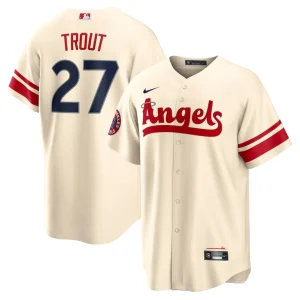 Mike trout los angeles angels nike city connect replica player jersey Cream