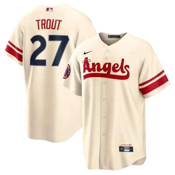 Mike trout los angeles angels nike city connect replica player jersey Cream