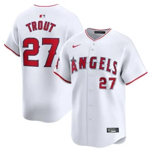 Mike trout los angeles angels nike home limited player jersey White