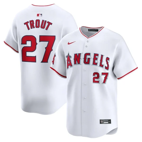 Mike trout los angeles angels nike home limited player jersey White