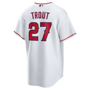 Mike trout los angeles angels nike home replica player name jersey White L