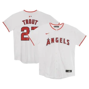 Mike trout los angeles angels nike preschool home game jersey White