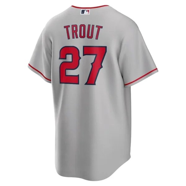 Mike trout los angeles angels nike road replica player name jersey Silver L
