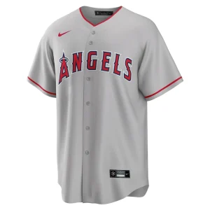 Mike trout los angeles angels nike road replica player name jersey Silver M