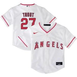 Mike trout los angeles angels nike toddler home replica player jersey White