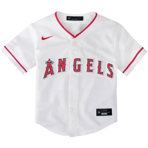 Mike trout los angeles angels nike toddler home replica player jersey White 3T