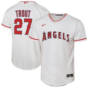 Mike trout los angeles angels nike youth home replica player jersey White