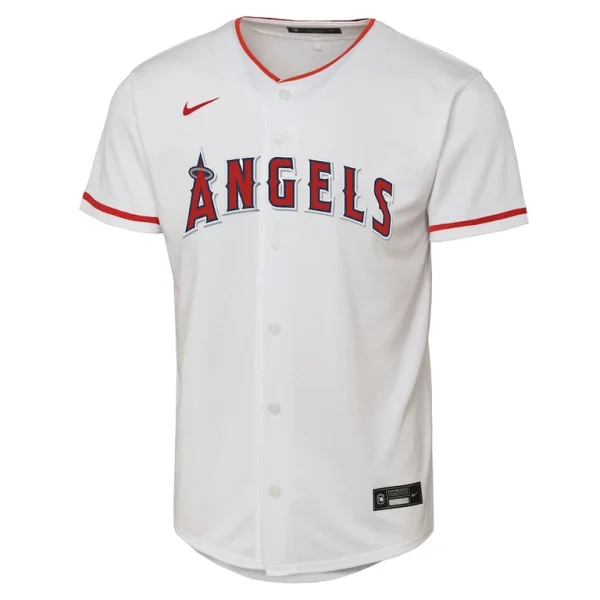 Mike trout los angeles angels nike youth home replica player jersey White Yth M
