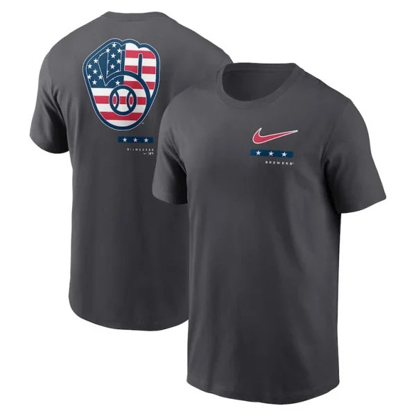 Milwaukee brewers nike americana t shirt anthracite Multi