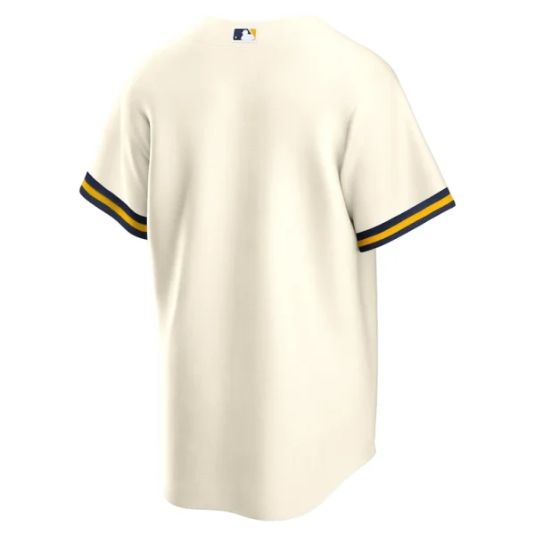 Milwaukee brewers nike home blank replica jersey Cream L