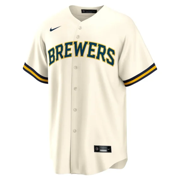 Milwaukee brewers nike home blank replica jersey Cream M