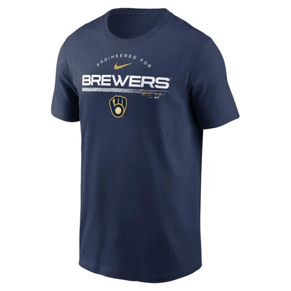 Milwaukee brewers nike team engineered performance t shirt Navy M