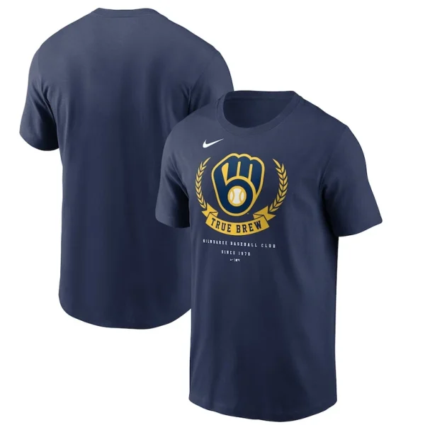 Milwaukee brewers nike true brew hometown t shirt Navy