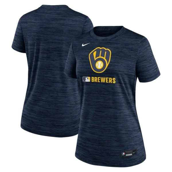 Milwaukee brewers nike womens authentic collection velocity performance t shirt Navy