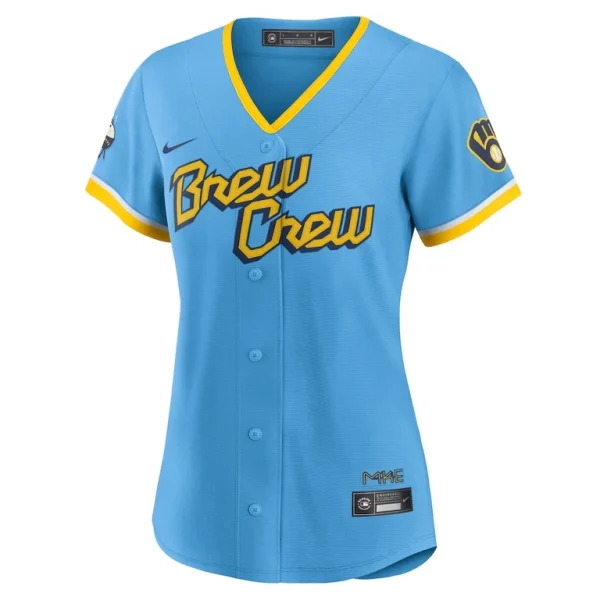 Milwaukee brewers nike womens city connect replica team jersey Powder blue M