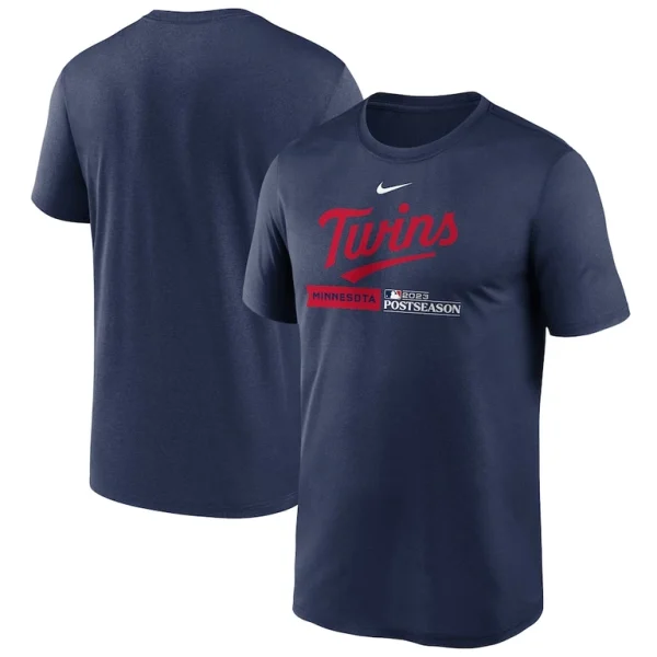 Minnesota twins nike 2023 postseason authentic collection dugout t shirt Navy