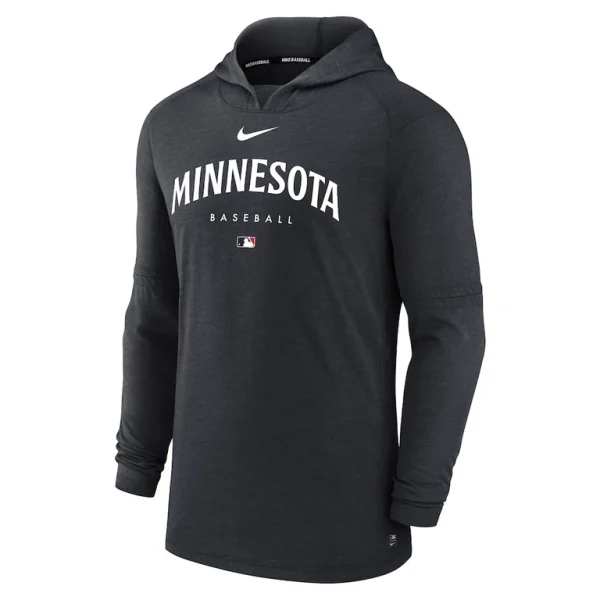 Minnesota twins nike authentic collection early work tri blend performance pullover hoodie Heather navy M