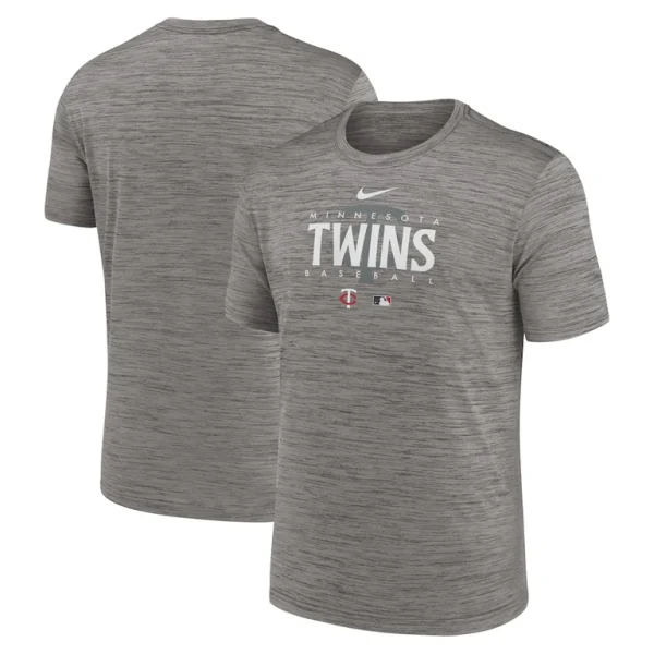 Minnesota twins nike authentic collection velocity performance practice t shirt Heather gray