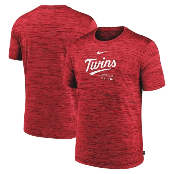 Minnesota twins nike authentic collection velocity performance practice t shirt Red