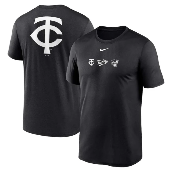 Minnesota twins nike fashion over shoulder logo legend t shirt Black