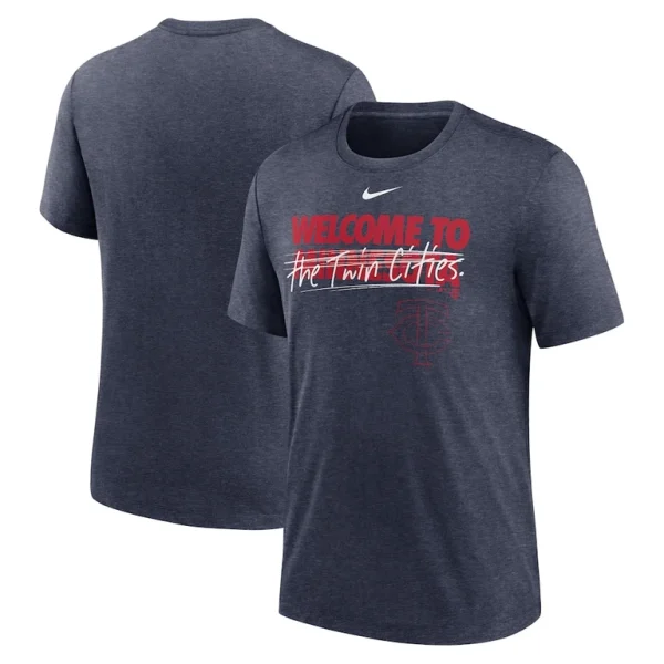 Minnesota twins nike home spin tri blend t shirt Heather navy