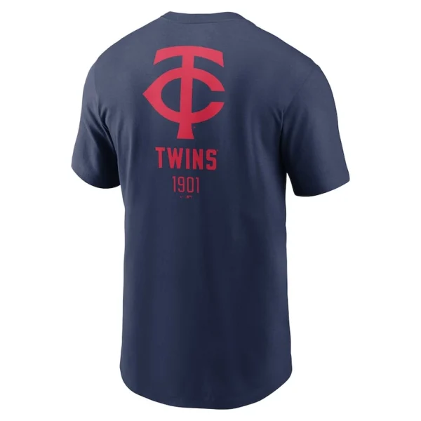 Minnesota twins nike large logo back stack t shirt Navy L