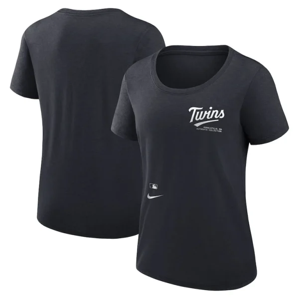 Minnesota twins nike womens authentic collection performance scoop neck t shirt Navy