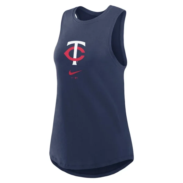 Minnesota twins nike womens legacy icon high neck performance tank top Navy S