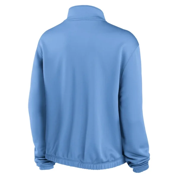 Minnesota twins nike womens rewind splice half zip semi cropped bubble hem sweatshirt Light blue M