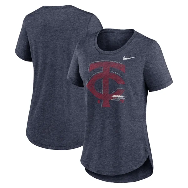 Minnesota twins nike womens touch tri blend t shirt Heather navy