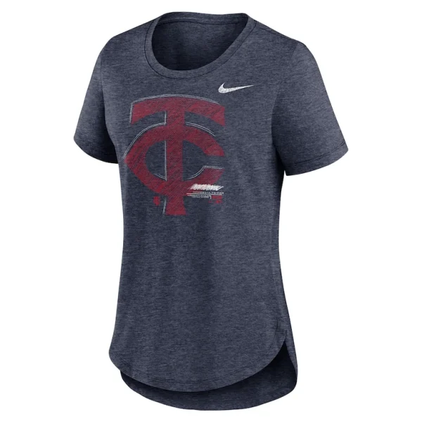 Minnesota twins nike womens touch tri blend t shirt Heather navy S
