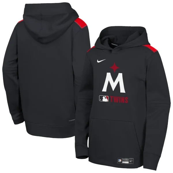 Minnesota twins nike youth authentic collection performance pullover hoodie Navy