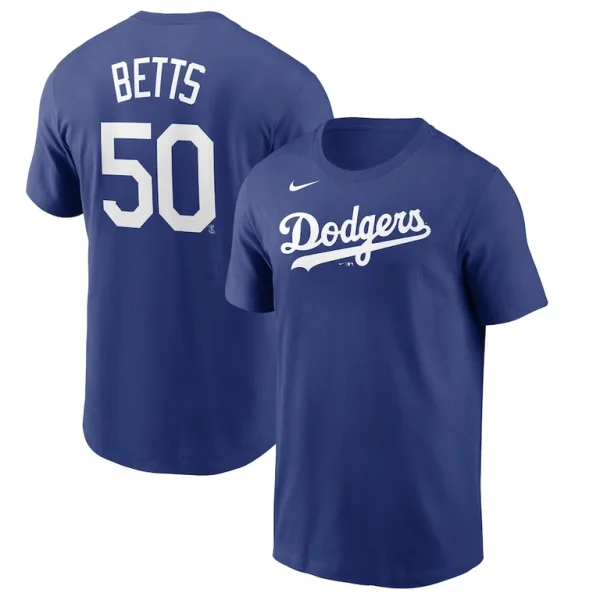 Mookie betts los angeles dodgers nike name number t shirt Royal