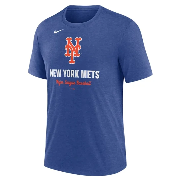 New york mets nike logo tri blend t shirt Heather royal M