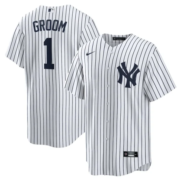 New york yankees nike 1 groom home replica jersey White