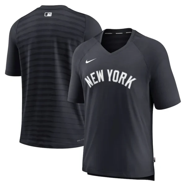 New york yankees nike authentic collection pregame raglan performance v neck t shirt Navy