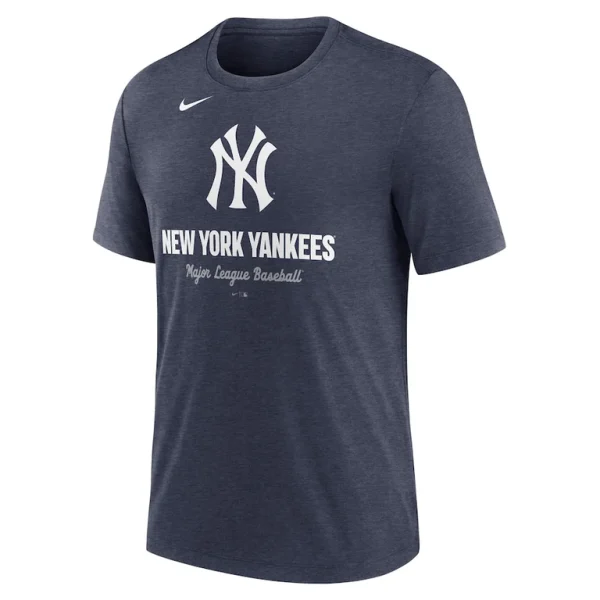 New york yankees nike logo tri blend t shirt Heather navy M