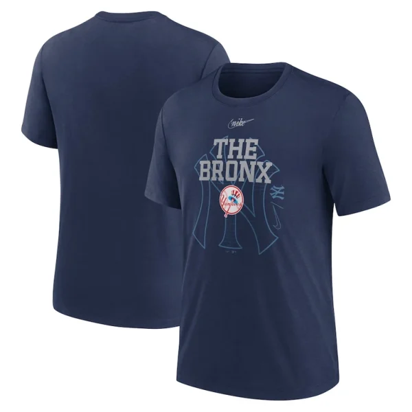 New york yankees nike rewind retro tri blend t shirt Navy