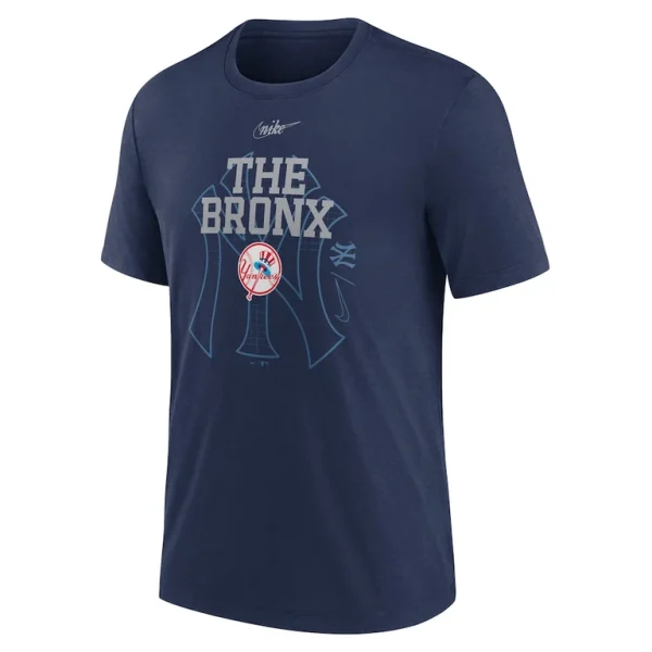 New york yankees nike rewind retro tri blend t shirt Navy M