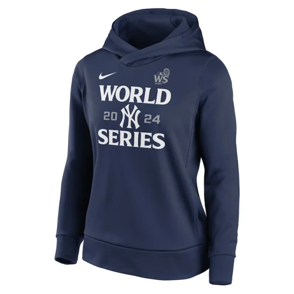 New york yankees nike womens 2024 world series authentic collection therma pullover hoodie – navy Multi M