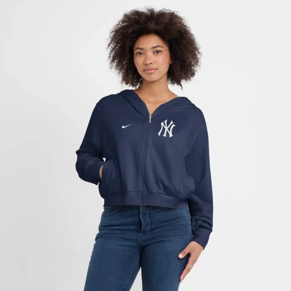 New york yankees nike womens chill full zip hoodie Navy L