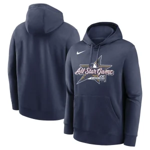 Nike 2025 mlb all star game logo club fleece pullover hoodie Navy