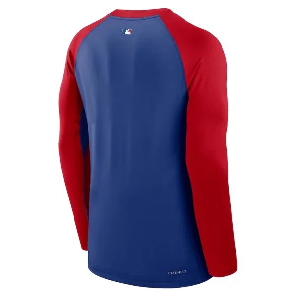 Philadelphia phillies nike authentic collection game time raglan performance long sleeve t shirt Royalred L