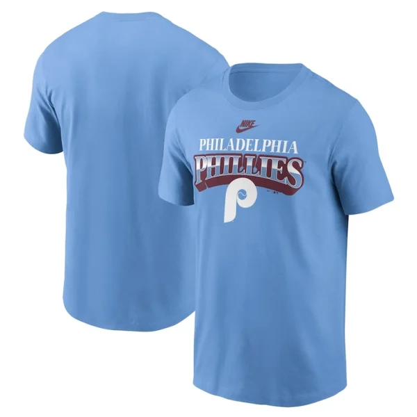 Philadelphia phillies nike cooperstown collection wordmark t shirt Light blue