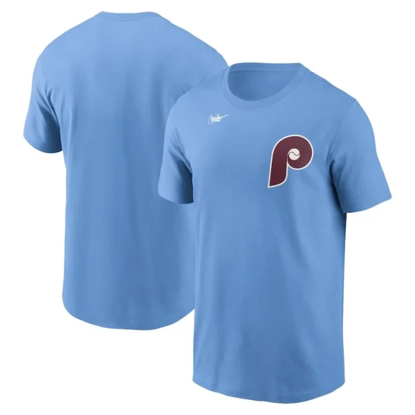 Philadelphia phillies nike cooperstown wordmark t shirt Light blue