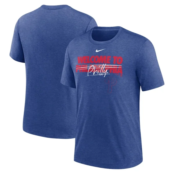 Philadelphia phillies nike home spin tri blend t shirt Heather royal