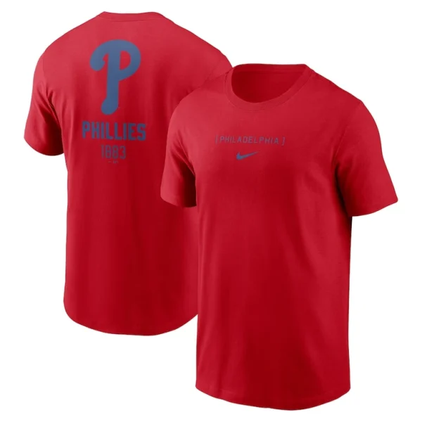 Philadelphia phillies nike large logo back stack t shirt Red